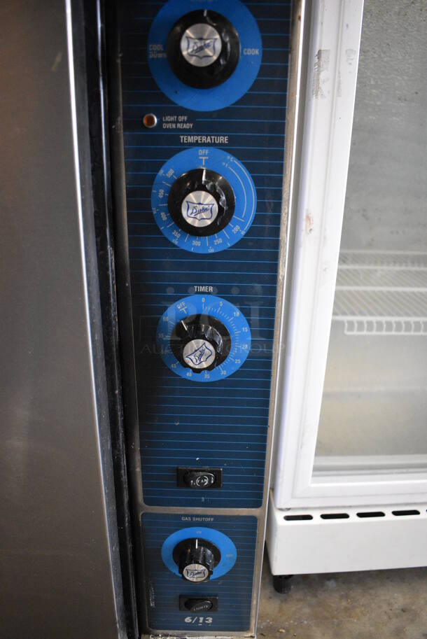 2 BEAUTIFUL! Duke Stainless Steel Commercial Gas Powered Convection Ovens w/ Solid Door, View Through Door, Metal Oven Racks and Thermostatic Controls on Commercial Casters. 38x41x62. 2 Times Your Bid! - Image 9 of 10