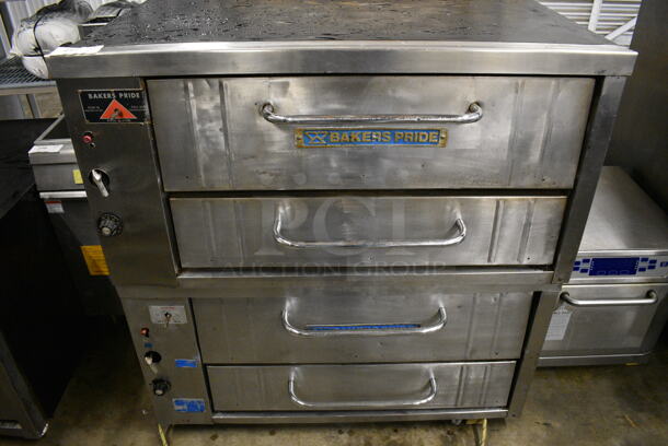 2 GORGEOUS! Baker's Pride Stainless Steel Commercial Gas Powered Single Deck Pizza Ovens. 48x45x48. 2 Times Your Bid!