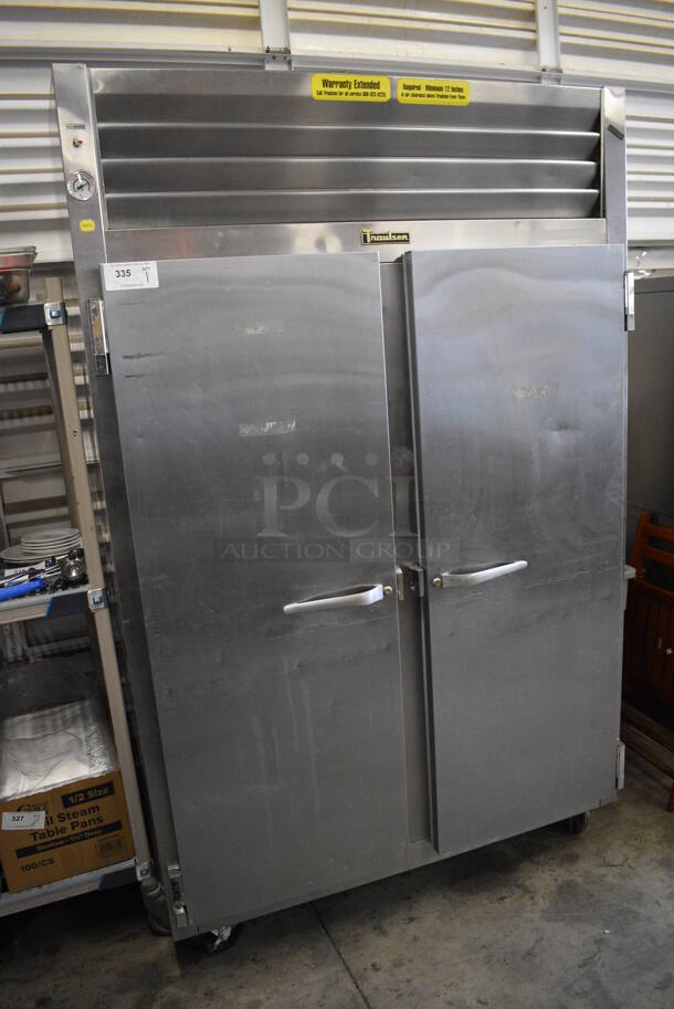 WOW! Traulsen Model RET232NUT-FHS Stainless Steel Commercial 2 Door Reach In Cooler on Commercial Casters. 115 Volts, 1 Phase. 52x35x83. Cannot Test Due To Plug Style - Image 3 of 7