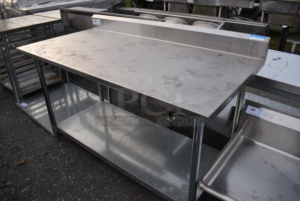 BK Stainless Steel Commercial Table w/ Backsplash and Undershelf. 60x30x40