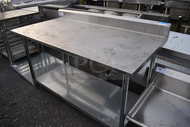 BK Stainless Steel Commercial Table w/ Backsplash and Undershelf. 60x30x40 - Image 1 of 3