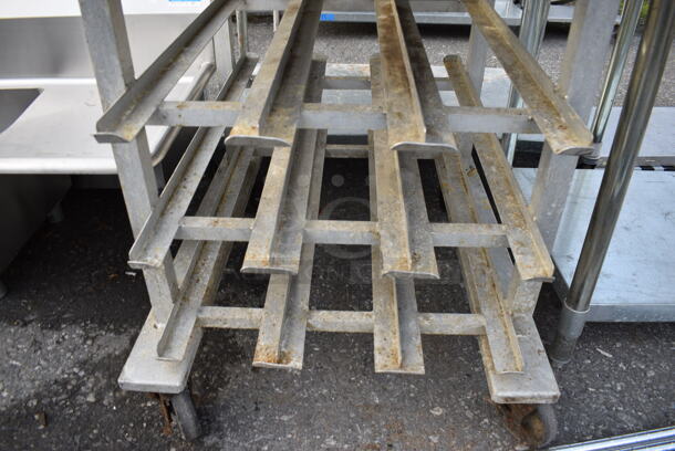 Metal Commercial Transport Pan Rack w/ Countertop on Commercial Casters. 27x35x33 - Image 4 of 4