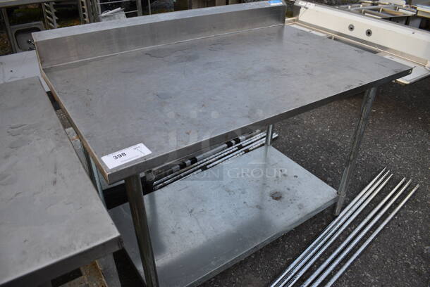 Stainless Steel Commercial Table w/ Backsplash and Undershelf. 48x30x40 - Image 2 of 3