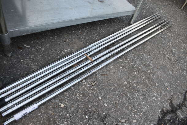 ALL ONE MONEY! Lot of 6 Chrome Finish Shelving Unit Poles! 72