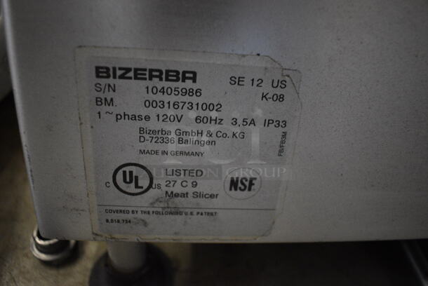 2008 Bizerba Model SE 12 US Stainless Steel Commercial Countertop Meat Slicer. 120 Volts, 1 Phase. 28x24x24. Tested and Does Not Power On - Image 5 of 5