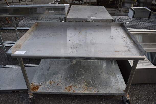 Stainless Steel Commercial Equipment Stand w/ Undershelf on Commercial Casters. 49x31x31