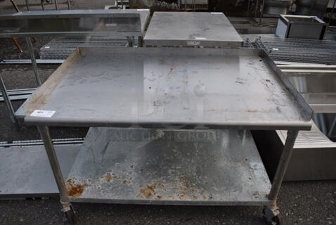 Stainless Steel Commercial Equipment Stand w/ Undershelf on Commercial Casters. 49x31x31