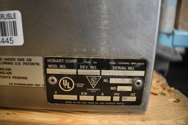 BEAUTIFUL! Hobart Model HC24EA5 Stainless Steel Commercial Electric Powered Single Deck Steam Cabinet. 208-240 Volts, 1/3 Phase. 24x33x26.5 - Image 6 of 7