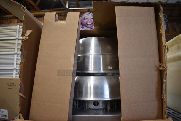 BRAND NEW IN BOX! 2018 Loren Cook Model 90ACEM90G15DM Metal Commercial Rooftop Mushroom Exhaust Fan. 115 Volts, 1 Phase. 18x18x18 - Image 2 of 8
