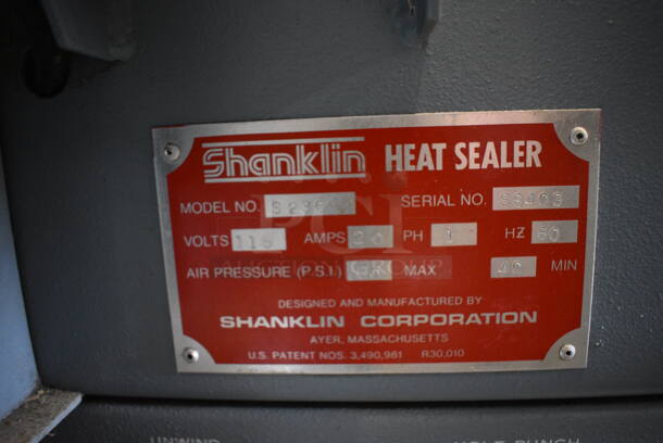 SWEET! Shanklin Metal Commercial Floor Style L Heat Sealer Shrink Packaging on Commercial Casters. 44x48x42 - Image 7 of 9