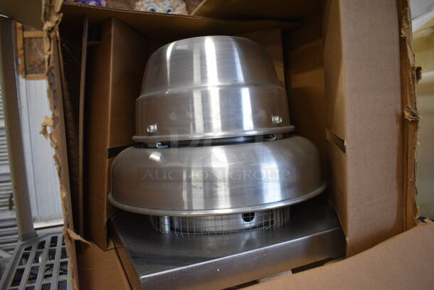 BRAND NEW IN BOX! 2018 Loren Cook Model 90ACEM90G15DM Metal Commercial Rooftop Mushroom Exhaust Fan. 115 Volts, 1 Phase. 18x18x18 - Image 3 of 8