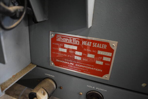 SWEET! Shanklin Metal Commercial Floor Style L Heat Sealer Shrink Packaging on Commercial Casters. 44x48x42 - Image 9 of 9