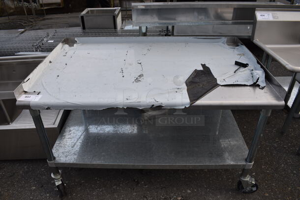 BRAND NEW! Stainless Steel Commercial Equipment Stand w/ Undershelf on Commercial Casters. 49x31x31