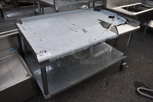 BRAND NEW! Stainless Steel Commercial Equipment Stand w/ Undershelf on Commercial Casters. 49x31x31 - Image 2 of 3