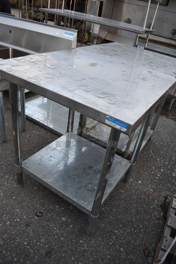 BK Stainless Steel Commercial Table w/ Metal Undershelf. 30x30x35 - Image 2 of 3