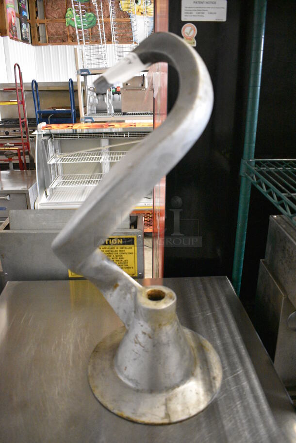 Metal Commercial 80 Quart Dough Hook Attachment for Hobart Mixer. 10x10x23