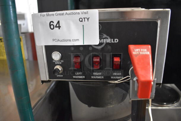 NICE! Bloomfield Stainless Steel Commercial Countertop 3 Burner Coffee Machine w/ Hot Water Dispenser and Poly Brew Basket. 16x17x17 - Image 5 of 5