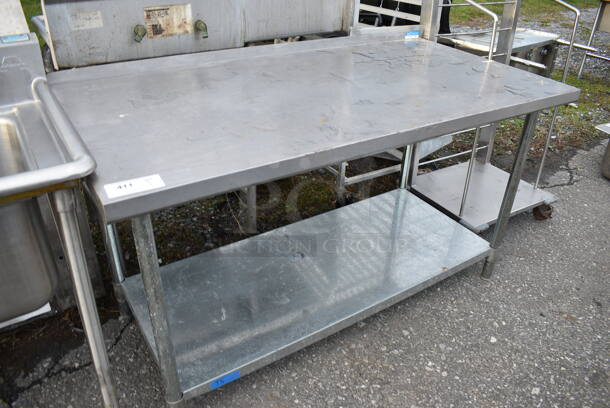 BK Stainless Steel Commercial Table w/ Metal Undershelf. 60x30x35 - Image 2 of 3