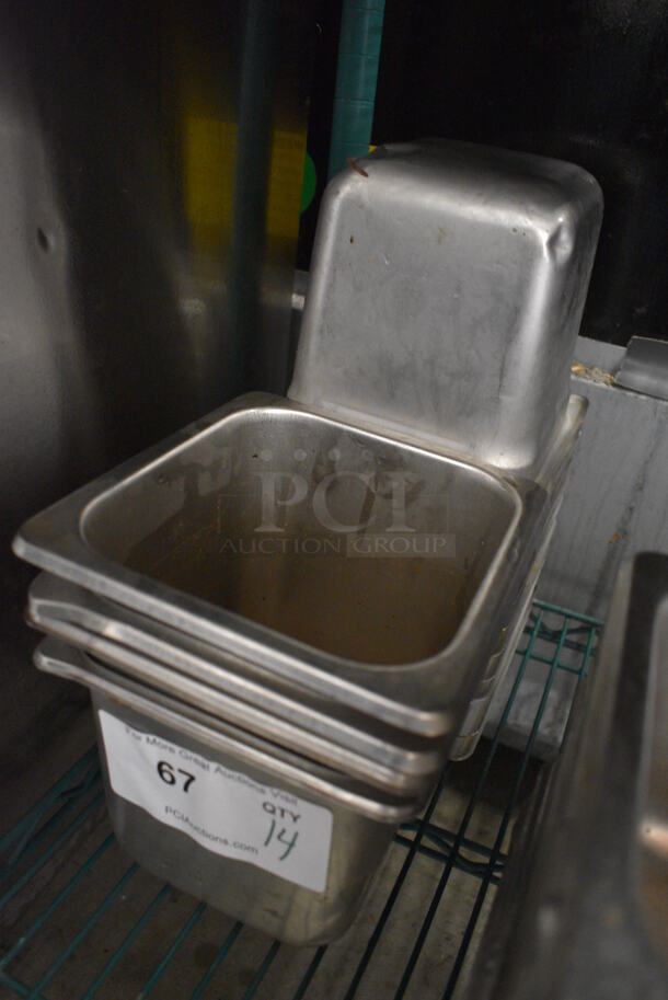 14 Stainless Steel 1/6 Size Drop In Bins. 1/6x6. 14 Times Your Bid! - Image 2 of 2