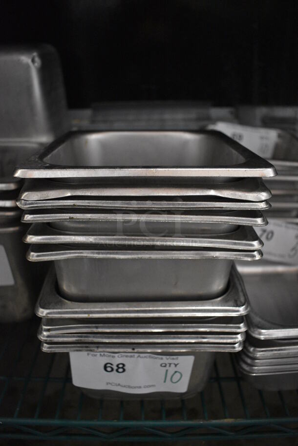 10 Stainless Steel 1/6 Size Drop In Bins. 1/6x4. 10 Times Your Bid! - Image 1 of 2