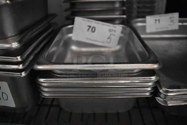 10 Stainless Steel 1/6 Size Drop In Bins. 1/6x2. 10 Times Your Bid!