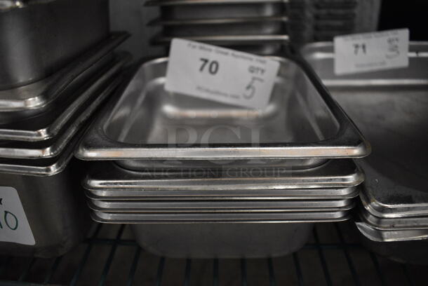 10 Stainless Steel 1/6 Size Drop In Bins. 1/6x2. 10 Times Your Bid! - Image 1 of 3