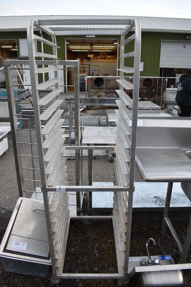 Metal Commercial Pan Transport Rack on Commercial Casters. 20.5x26x70