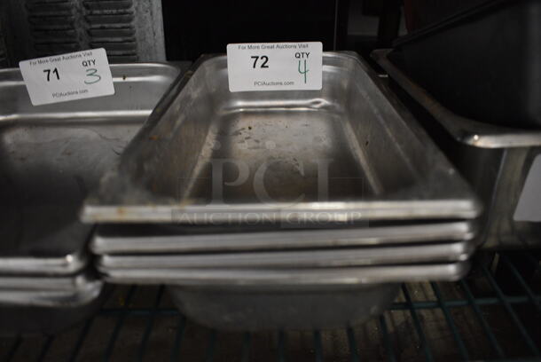 4 Stainless Steel 1/3 Size Drop In Bins. 1/3x2. 4 Times Your Bid!