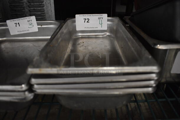 4 Stainless Steel 1/3 Size Drop In Bins. 1/3x2. 4 Times Your Bid! - Image 1 of 2