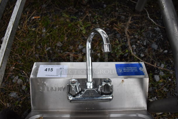 Stainless Steel Commercial Single Bay Wall Mount Sink w/ Faucet and Handles. 16x15x17 - Image 2 of 4