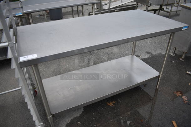 BK Stainless Steel Commercial Table w/ Stainless Steel Undershelf. 60x30x35 - Image 2 of 3