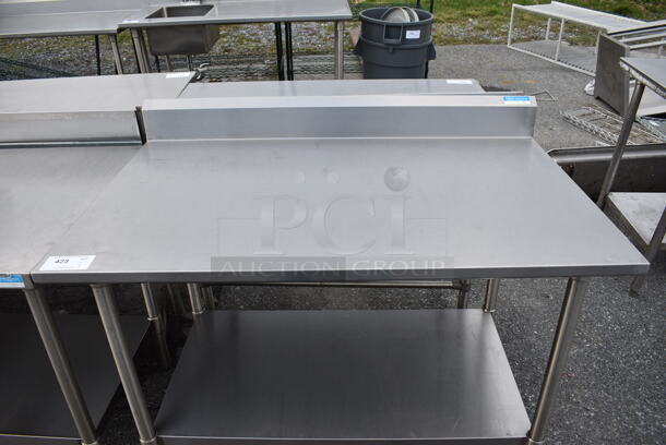 BK Stainless Steel Commercial Table w/ Backsplash and Stainless Steel Undershelf. 48x30x40 - Image 1 of 3