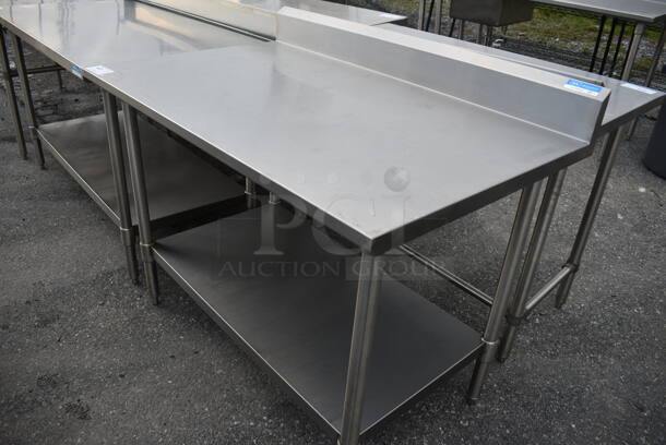 BK Stainless Steel Commercial Table w/ Backsplash and Stainless Steel Undershelf. 48x30x40 - Image 3 of 3