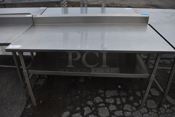 BK Stainless Steel Commercial Table w/ Backsplash and Stainless Steel Undershelf. 60x30x40