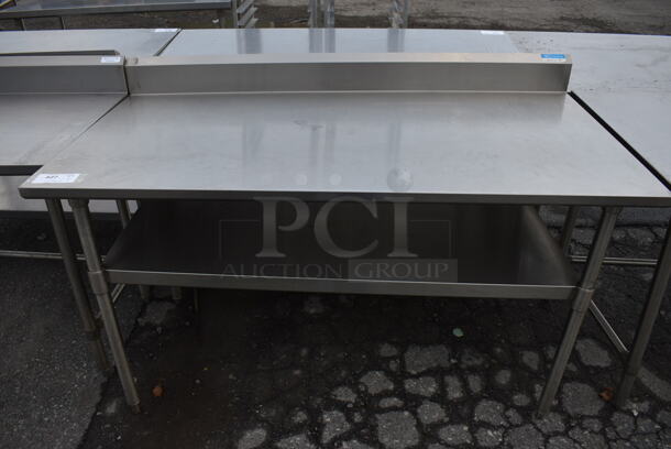 BK Stainless Steel Commercial Table w/ Backsplash and Stainless Steel Undershelf. 60x30x40 - Image 1 of 3