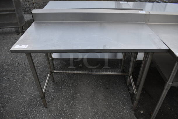 BK Stainless Steel Commercial Table w/ Backsplash. 48x24x40