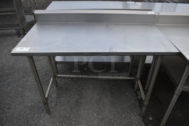 BK Stainless Steel Commercial Table w/ Backsplash. 48x24x40 - Image 1 of 3