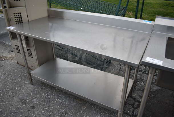 Stainless Steel Commercial Table w/ Backsplash and Undershelf. 60x30x40 - Image 2 of 3