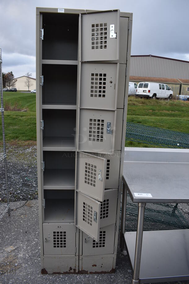 Win-holt Tan Metal 12 Cubby Locker. 24x15x78