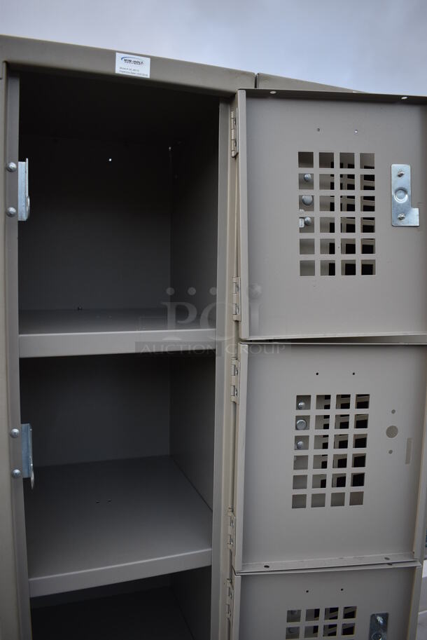 Win-holt Tan Metal 12 Cubby Locker. 24x15x78 - Image 3 of 3