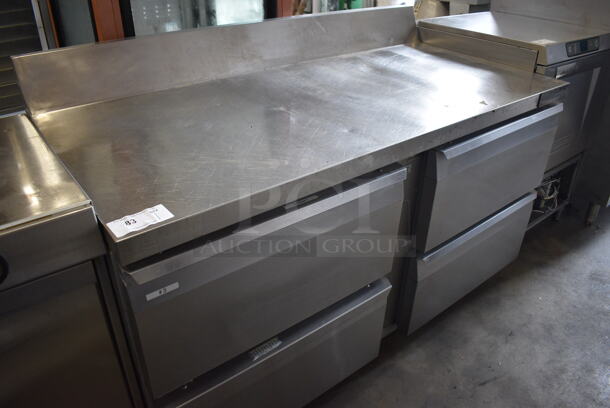 GREAT! Continental Model SW60-BS Stainless Steel Commercial Work Top Cooler w/ 4 Drawers and Backsplash on Commercial Casters. 115 Volts, 1 Phase. 60x30x39. Tested and Working! - Image 3 of 6
