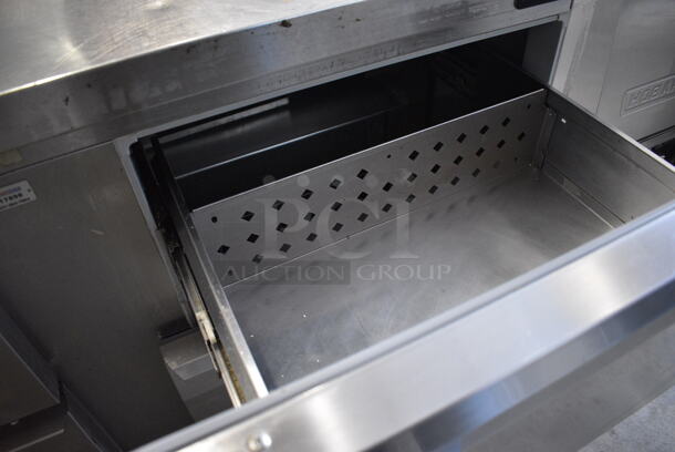 GREAT! Continental Model SW60-BS Stainless Steel Commercial Work Top Cooler w/ 4 Drawers and Backsplash on Commercial Casters. 115 Volts, 1 Phase. 60x30x39. Tested and Working! - Image 5 of 6