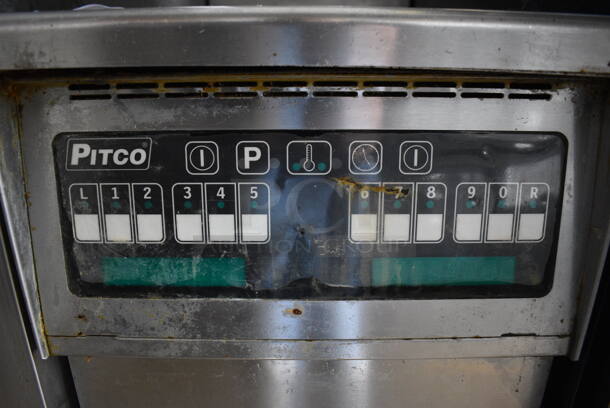WWO! 2010 Pitco Frialator Model SFSG14 Stainless Steel Commercial Natural Gas Powered Deep Fat Fryer on Commercial Casters. 100,000 BTU. 16x34x48  - Image 5 of 7