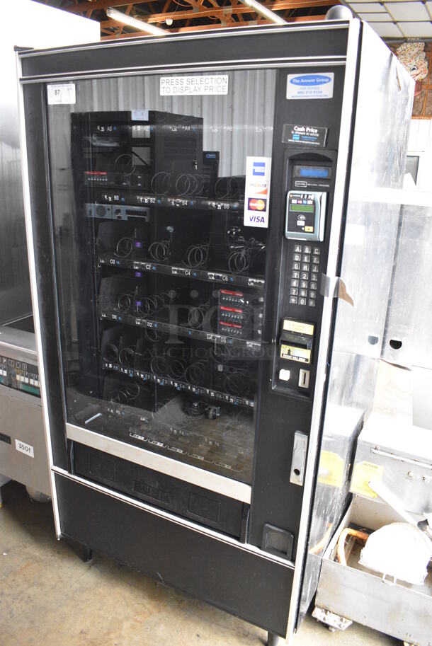 NICE! Crane Model 167 Metal Commercial Snack Vending Machine w/ Cash and Coin Acceptor. 115 Volts, 1 Phase. 37x36x72. Tested and Working! - Image 1 of 6