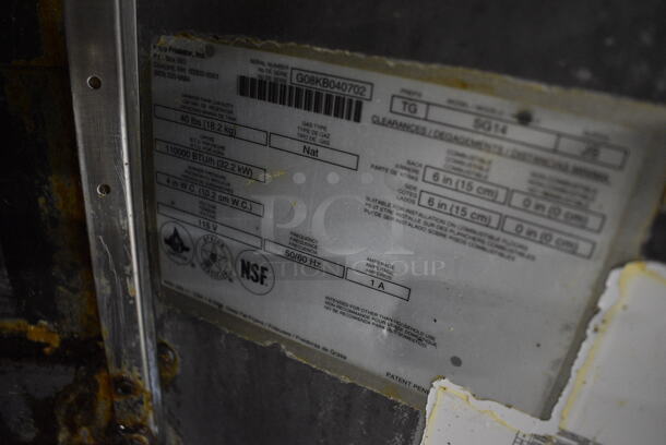 FANTASTIC! 2008 Pitco Frialator Model SG14 Stainless Steel Commercial Floor Style Natural Gas Powered 2 Bay Deep Fat Fryer w/ Filtration System on Commercial Casters. 110,000 BTU. 31.5x34.5x46 - Image 8 of 8