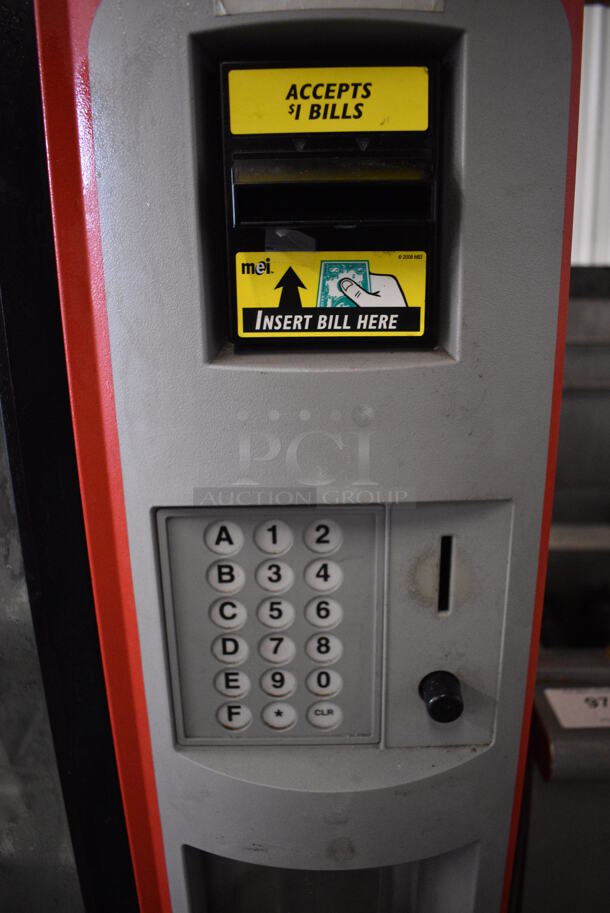 WOW! Dixie-Narco Model DN5800-4C Metal Commercial Floor Style Bottled Drink Vending Machine w/ Cash and Coin Acceptor and Credit Card Reader. 115 Volts, 1 Phase. 47x36x73. Tested and Working! - Image 5 of 10