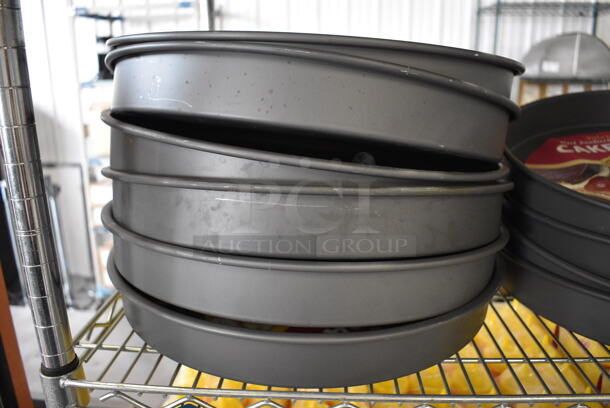 6 BRAND NEW! Metal Round Baking Pans. 16.5x16.5x2. 6 Times Your Bid!