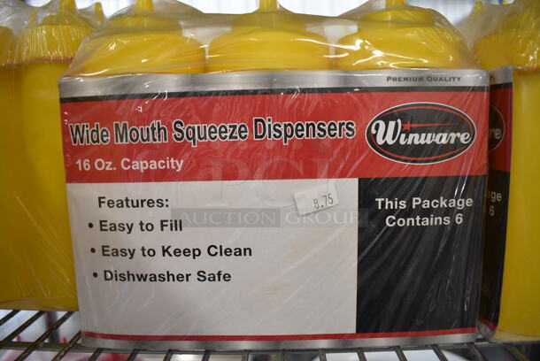 ALL ONE MONEY! Lot of 6 BRAND NEW Packs of Winware Yellow Poly Condiment Bottles. Each Pack Has 6 Bottles. 2.5x2.5x8.5 - Image 3 of 6