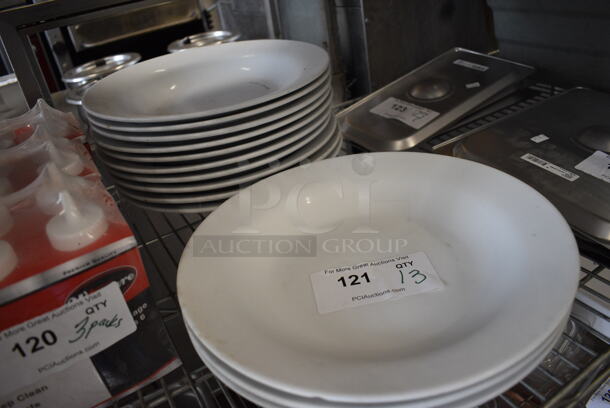 13 White Ceramic Plates. 12.5x12.5x2. 13 Times Your Bid! - Image 2 of 3