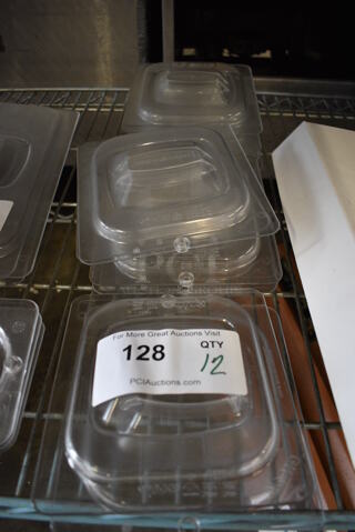 12 Clear Poly 1/6 Size Drop In Bin Lids. 12 Times Your Bid!